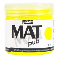 Краска акриловая "PEBEO"   экстра матовая Mat Pub №3   140 мл 256026 желтый флуоресцентный