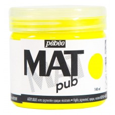 Краска акриловая "PEBEO"   экстра матовая Mat Pub №3   140 мл 256026 желтый флуоресцентный