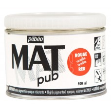 Краска акриловая "PEBEO"   экстра матовая Mat Pub №2   500 мл 257005 красный алый