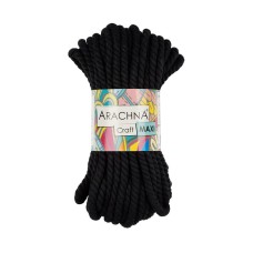 Пряжа ARACHNA "Craft Maxi"   75\% хлопок, 25\% фибра   3 шт. х  268 г  15.24 м  СК/Распродажа №03 чёрный