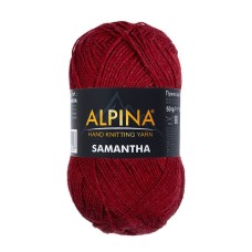 Пряжа ALPINA "SAMANTHA"   75\% вискоза, 25\% полиэстер   10 шт. х  50 г  160 м ± 10 м №05 бордовый