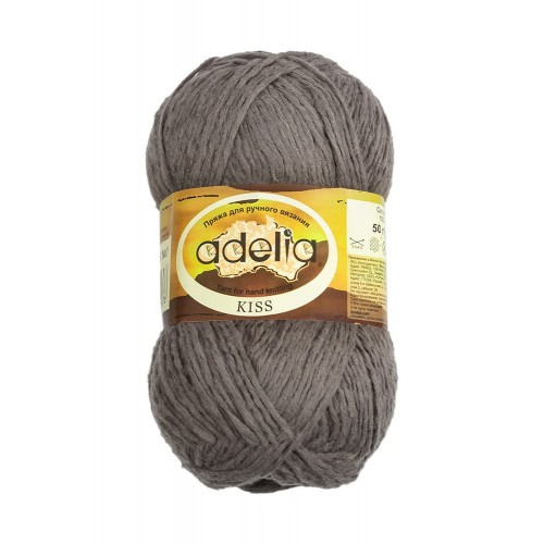 Пряжа ADELIA "KISS"   100\% полиэстер   10 шт. х  50 г  145 м ± 7 м №26 т.серый