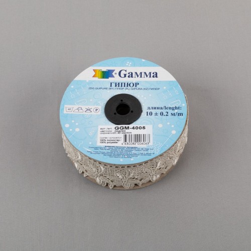 Гипюр "Gamma"   40 мм  GGM-4005   в пакете   10 м ± 0.2   Турция под лен