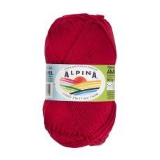 Пряжа ALPINA "ANABEL"   100\% мерсеризованный хлопок   10 шт. х  50 г  120 м ± 6 м №008 т.красный