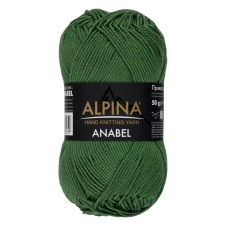 Пряжа ALPINA "ANABEL"   100\% мерсеризованный хлопок   10 шт. х  50 г  120 м ± 6 м №163 т.зеленый
