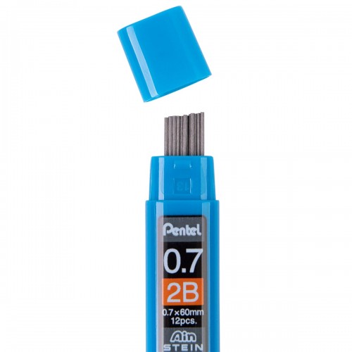 "Pentel"   Грифели для карандашей автоматических Ain Stein   0.7 мм  12 грифелей  в тубе C277S-2B 2B