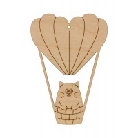 Заготовка для декорирования "Mr. Carving"   ВД-875   Подвеска   фанера   0.3 см "Котик на воздушном шаре" (10х7см)