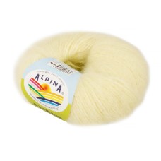 Пряжа ALPINA "LUCKY MOHAIR"   60\% кид мохер, 40\% акрил   10 шт. х  50 г  150 м ± 5 м №04 желтый