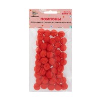 "Hobbius"   SKPH-15   Помпоны   15 мм  50 шт №02 красный