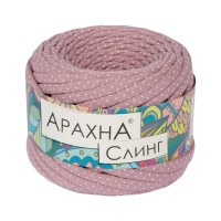 Пряжа ARACHNA "Sling Print"   100\% хлопок   6 шт. х  150 г ± 10 г  50 м ± 2 м № 027 горошек_пыльная роза