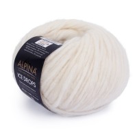 Пряжа ALPINA "ICE DROPS"   58\% альпака, 14\% шерсть, 28\% полиамид   10 шт. х  50 г  150 м ± 5 м №01 молочный