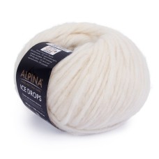 Пряжа ALPINA "ICE DROPS"   58\% альпака, 14\% шерсть, 28\% полиамид   10 шт. х  50 г  150 м ± 5 м №01 молочный