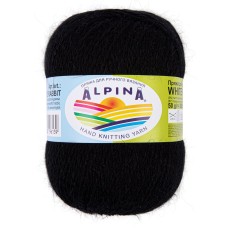 Пряжа ALPINA "WHITE RABBIT"   55\% пух кролика, 45\% нейлон   10 шт. х  50 г  300 м ± 15 м №208 черный