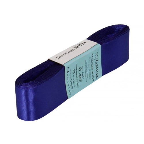 Лента атласная 25 мм ( 1 ")  "Gamma"   AL-25P   ФАСОВКА   5 x  5.4 м №094 синий