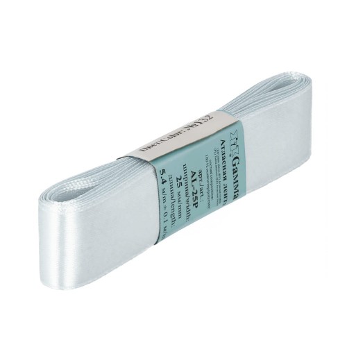 Лента атласная 25 мм ( 1 ")  "Gamma"   AL-25P   ФАСОВКА   5 x  5.4 м №132 небесно-голубой