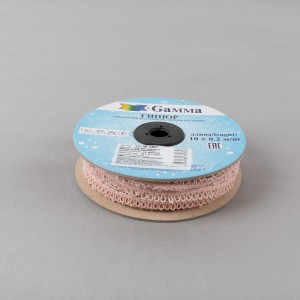 Гипюр "Gamma"   24 мм  GGM-2402   в рулоне   10 м ± 0.2 GP015BP  пудровый(бежево-розовый)
