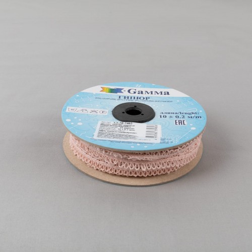 Гипюр "Gamma"   24 мм  GGM-2402   в рулоне   10 м ± 0.2 GP015BP  пудровый(бежево-розовый)