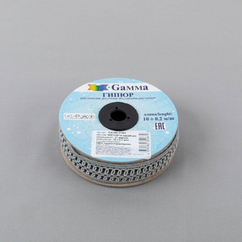 Гипюр "Gamma"   27 мм  GGM-2703   в рулоне   10 м ± 0.2 GP017LGR св.серый