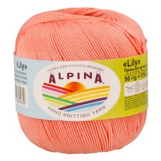 Пряжа ALPINA "LILY" 2   100\% мерсеризованный хлопок   10 шт. х  50 г  175 м ± 5 м №015 яр.персиковый