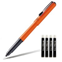 "Pentel"   Ручка-кисть для каллиграфии Pocket Brush Pen, черные чернила GFKPF-AX оранжевый корпус, черные чернила