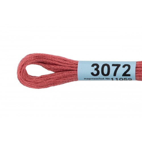 Нитки для вышивания "Gamma"    мулине  ( 3071-3172 )  100\% хлопок   24 x  8 м №3072 т.т.розовый