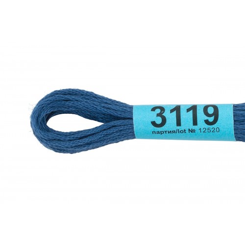 Нитки для вышивания "Gamma"    мулине  ( 3071-3172 )  100\% хлопок   24 x  8 м №3119 синий