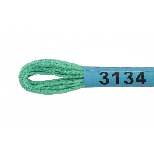 Нитки для вышивания "Gamma"    мулине  ( 3071-3172 )  100\% хлопок   24 x  8 м №3134 св.зеленый