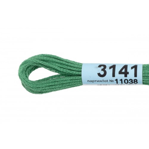 Нитки для вышивания "Gamma"    мулине  ( 3071-3172 )  100\% хлопок   24 x  8 м №3141 зеленый