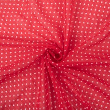 Ткань PC-05   Chiffon   ФАСОВКА   68 г/кв.м ± 5 г/кв.м  200 х  147 см  100\% полиэстер   СК/Распродажа  №7 красный/белый