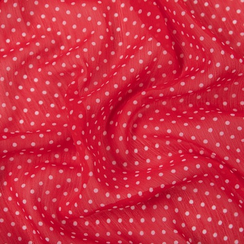 Ткань PC-05   Chiffon   ФАСОВКА   68 г/кв.м ± 5 г/кв.м  200 х  147 см  100\% полиэстер   СК/Распродажа  №7 красный/белый