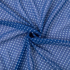 Ткань PC-05   Chiffon   ФАСОВКА   68 г/кв.м ± 5 г/кв.м  200 х  147 см  100\% полиэстер   СК/Распродажа №17 синий/белый