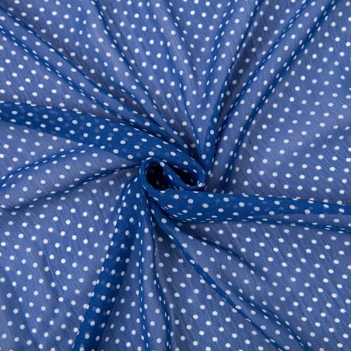 Ткань PC-05   Chiffon   ФАСОВКА   68 г/кв.м ± 5 г/кв.м  200 х  147 см  100\% полиэстер   СК/Распродажа №17 синий/белый