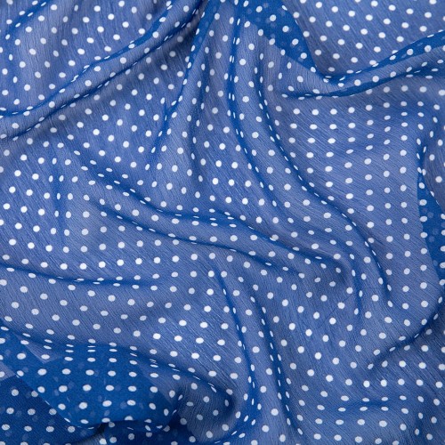Ткань PC-05   Chiffon   ФАСОВКА   68 г/кв.м ± 5 г/кв.м  200 х  147 см  100\% полиэстер   СК/Распродажа №17 синий/белый