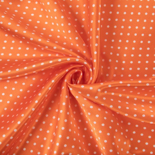 Ткань PSS-002   Poly satin   ФАСОВКА   75 г/кв.м ± 5 г/кв.м  200 х  145 см  100\% полиэстер  №5 оранжевый/белый