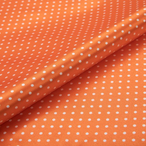 Ткань PSS-002   Poly satin   ФАСОВКА   75 г/кв.м ± 5 г/кв.м  200 х  145 см  100\% полиэстер  №5 оранжевый/белый