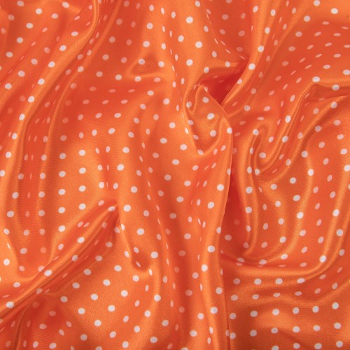 Ткань PSS-002   Poly satin   ФАСОВКА   75 г/кв.м ± 5 г/кв.м  200 х  145 см  100\% полиэстер  №5 оранжевый/белый