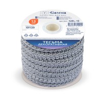 "Gamma"   тесьма декоративная "Булет"   GBL-15   13 мм  33 м ± 0.5 м №139  серый