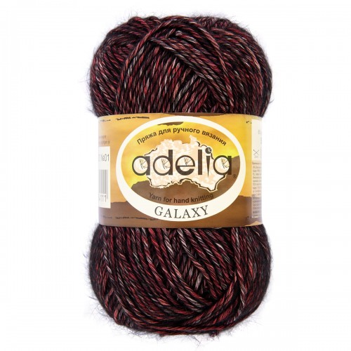 Пряжа ADELIA "GALAXY"   80\% хлопок, 20\% акрил   10 шт. х  50 г  130 м ± 5 м №01 бордовый