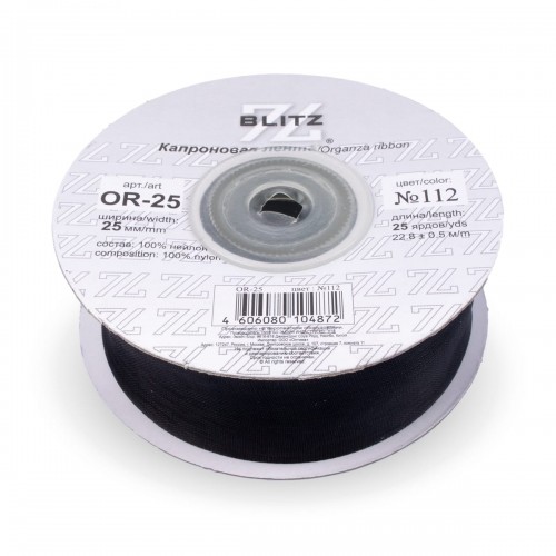Лента капроновая 25 мм ( 1 ")  "BLITZ"   OR-25   22.8 м ± 0.5 м №112 черный