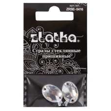 Страз "Zlatka"   ZRSE-0416   Crystal   16 х  11 мм  стекло   5 x  2 шт  в пакете с картонным еврослотом №01 белый (Crystal)