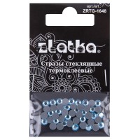 Страз клеевой "Zlatka"   ZRTG-1648   SS16   цветные   3.9 мм  стекло   5 x  48 шт  в пакете с картонным еврослотом №08 голубой (Aquamarine)