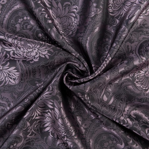 Ткань подкладочная "Gamma"   Taffeta с рисунком   JTR   52\% полиэстер, 48\% вискоза   500 х  145 см ± 2 см №109 т.фиолетово-розовый (растительный орнамент)