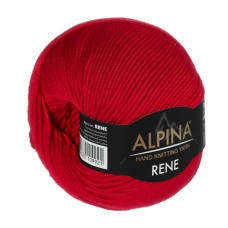 Пряжа ALPINA "RENE"   100\% мерсеризованный хлопок   10 шт. х  50 г  105 м ± 5 м №008 яр.красный