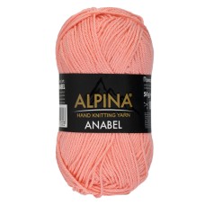 Пряжа ALPINA "ANABEL"   100\% мерсеризованный хлопок   10 шт. х  50 г  120 м ± 6 м №014 персиковый