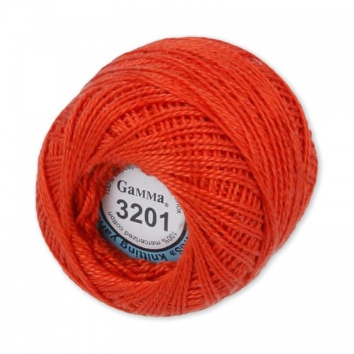 Пряжа "Gamma"   Ирис   100\% хлопок   10 шт. х  10 г  82 м ± 3 м №3201 св.красный