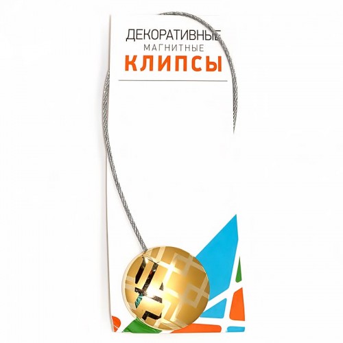 Подхват на  магните с рисунком  d 45 мм  1 шт №02П золото (квадраты)
