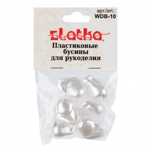 Бусина "Zlatka"   пластик   WDB-10   21 х 16 мм  10 х  6 шт №01 большая капля под жемчуг