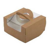 "S-CHIEF"   CBC-014   Коробка для мини-торта   14 x 14 x 8 см Крафт