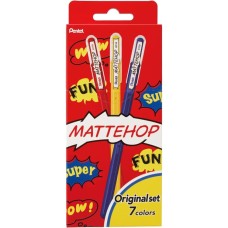 "Pentel"   Набор гелевых ручек Pentel MatteHop Original set, в картоне, 7 цветов чернил  d 1 мм  7 шт. K110-V7STA цвет чернил: ассорти