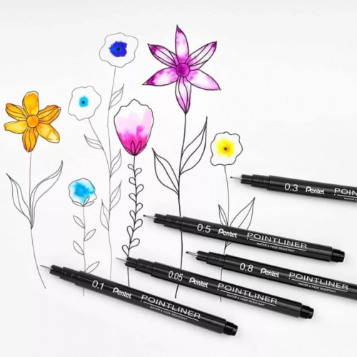 "Pentel"   Style   Набор линеров Pentel Point Liners в картон. упак.   5 шт. S20P-5